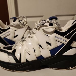 Michael Kors White and Blue Sneakers